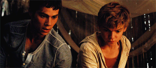 The Maze Runner Trailer Still Thomas and Newt