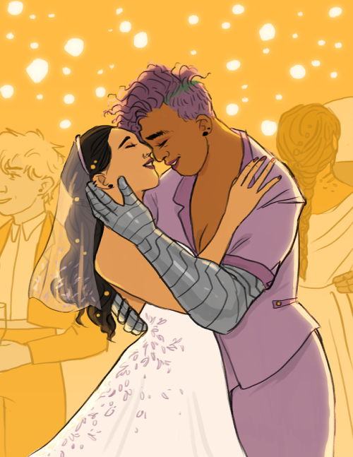 lauf-aiya-rson:dancynrew:Imgonnagivethegayseverythingtheywant.gif[id: drawings of queer couples in f