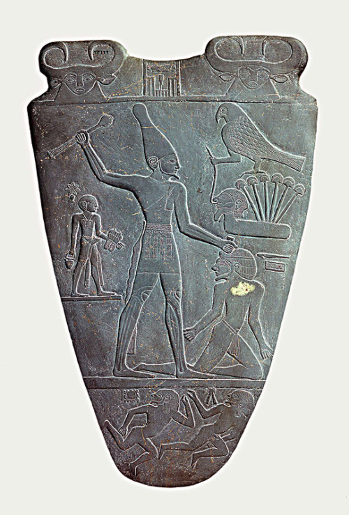 egypt-museum:The Narmer PaletteThis palette commemorates the victories of King Narmer, who came from