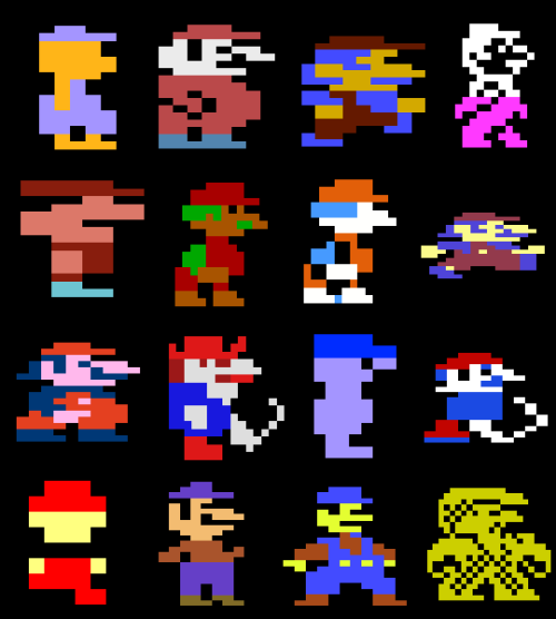 dinosaur-joshua: suppermariobroth: Sprites of Mario from various ports of Donkey Kong, Donkey Kong J