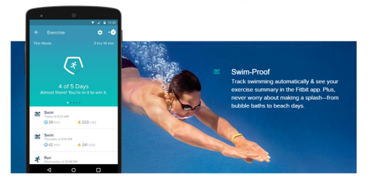 does fitbit track swimming laps