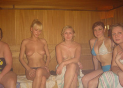 RussiaSexyGirls:  Group of drunk russian girls relaxes at sauna. 