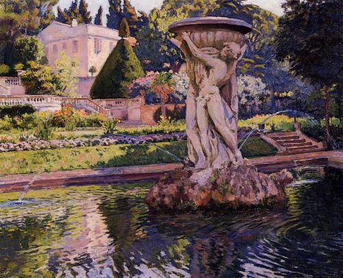 Garden with Villa and Fountain, 1924, Théo van RysselbergheMedium: oil,canvas