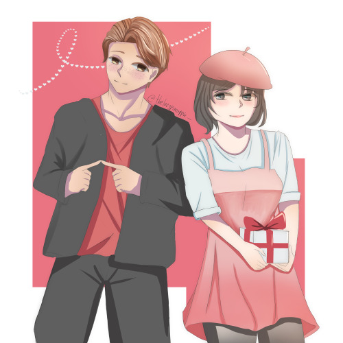 My finished drawing of two of my animal crossing neighbors, Kevin and Annalisa. Kevin often gives me