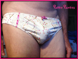 pattiespics:  Here is Pattie wearing the panties that she has recently gotten from Terri Gurl’s wife, the wonderful Monica,  You can see Terri wearing these panties if you peek here:  http://terrigurlpics.tumblr.com/post/135381105788 And you can see