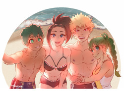 stulgoz:   riverdalebabe2017 said: For the rarepair request, can I request IzuMomo and Katsuyu going to the beach?    Our last day of summer ☀️🌊  