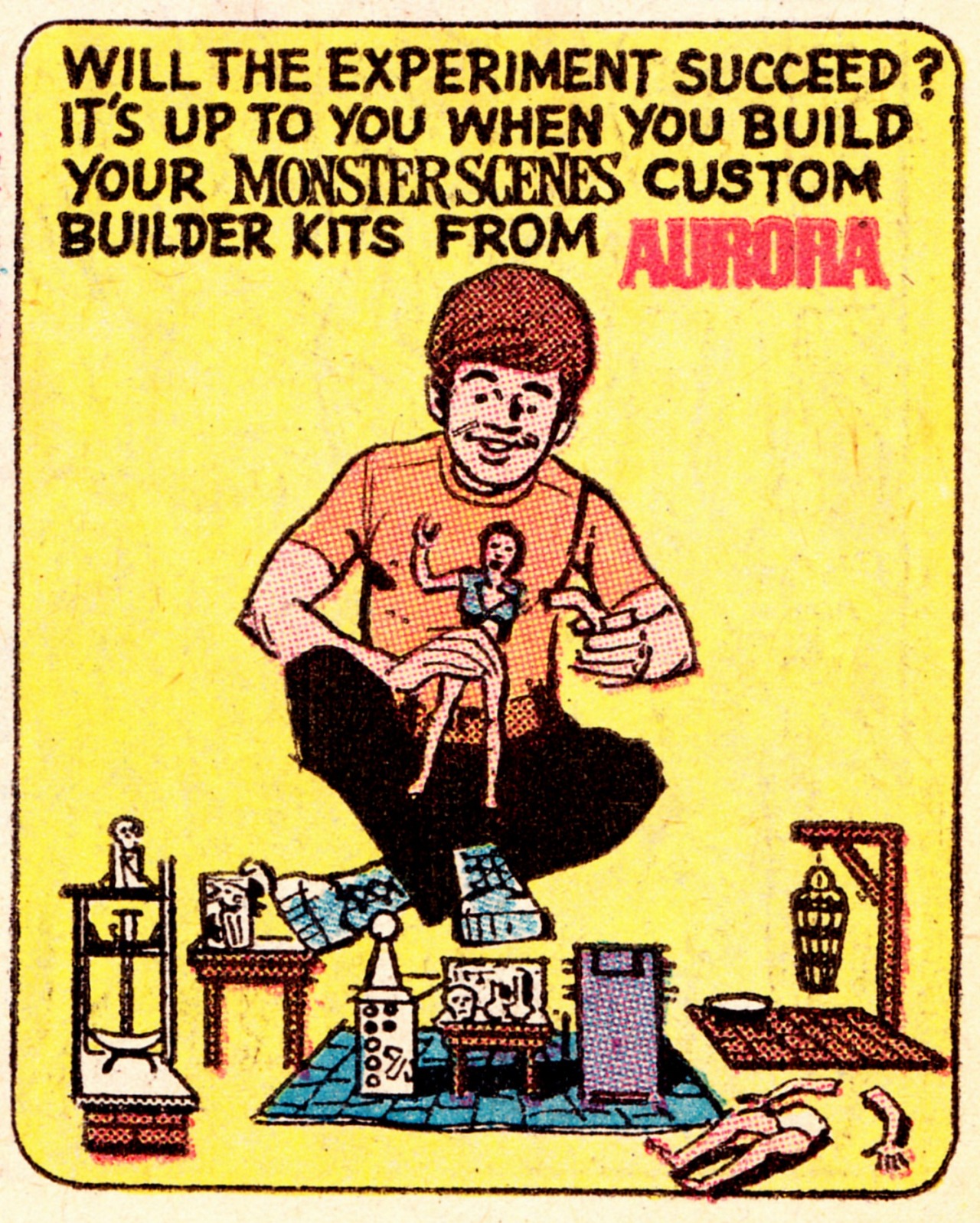 void-dance:  jthenr-comics-vault:  1971 AURORA Builder Kits AD  feat. Vampirella 