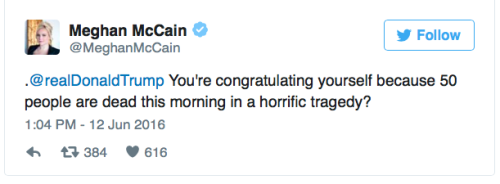 micdotcom:  50 dead, Donald Trump “appreciates the congrats”  Donald Trump wasted no time making the tragedy at Orlando gay club Pulse about himself. The presumptive GOP presidential nominee reveled in congratulations “for being right on radical