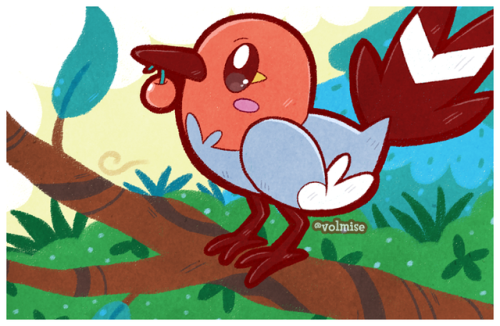 volmise:Gonna try to do daily drawings of Pokémon, so here’s a Fletchling!