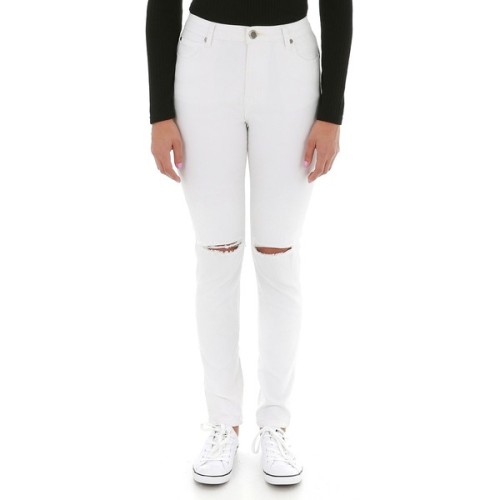 SLASH KNEE WHITE SKINNY JEAN - Ally Fashion (clipped to polyvore.com)