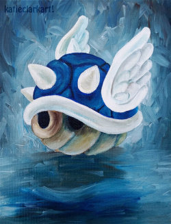 Retrogamingblog:  Blue Shell Painting Made By Katie Clark