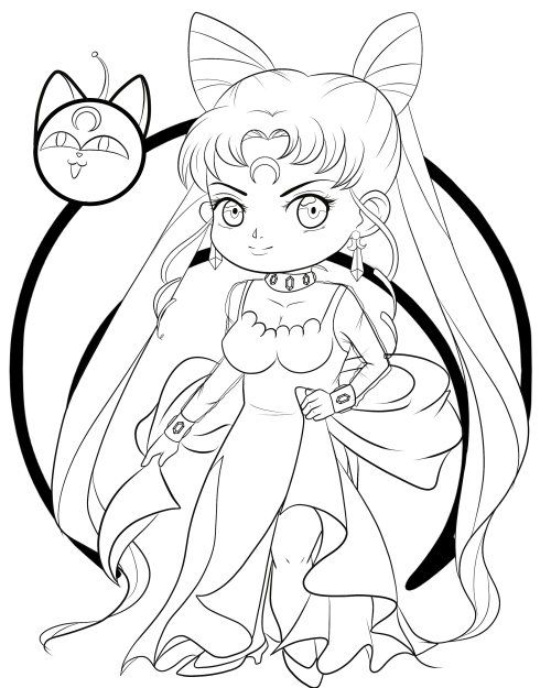 Chibi Wicked lady&mdash;-A birthday gift for my friend.-Coloring is in process