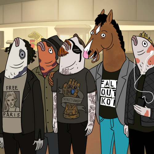bojackhorseman: remembering me and the guys from Fall Out Koi at the fancy Hollywoo premiere for Eva