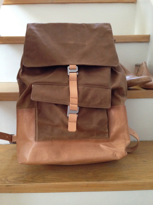 my new rucksack from Soeder (Zürich)* from vegetable tanned leather Swiss cows and waxed cotton fabr