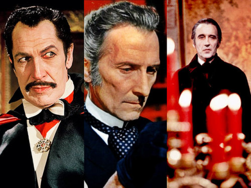 siouxsiebannion:Happy Birthday to Vincent Price, Peter Cushing, and Sir Christopher Lee.Born on May 