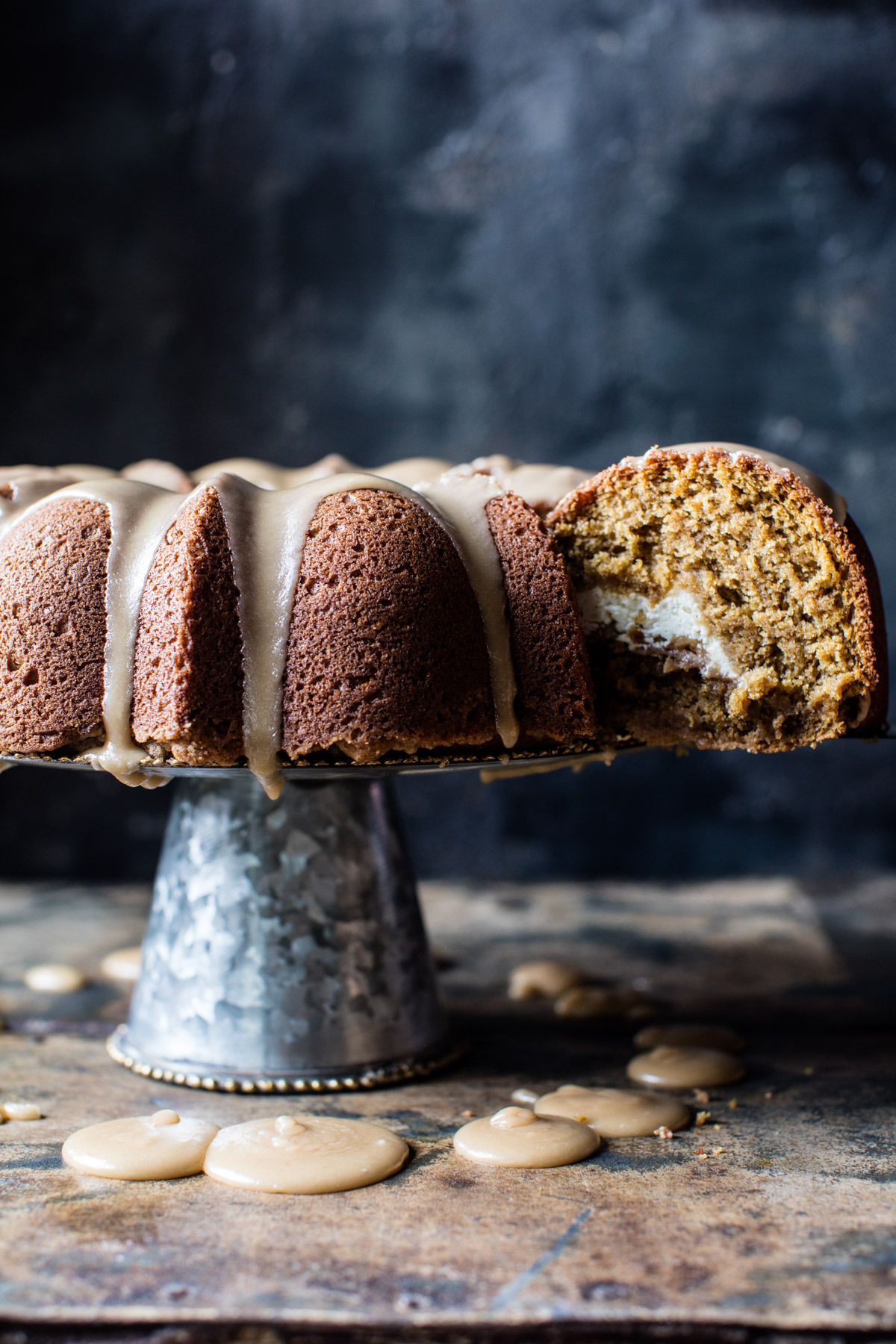 sweetoothgirl:Cream Cheese Swirled Brown Sugar Pumpkin Coffee Cake