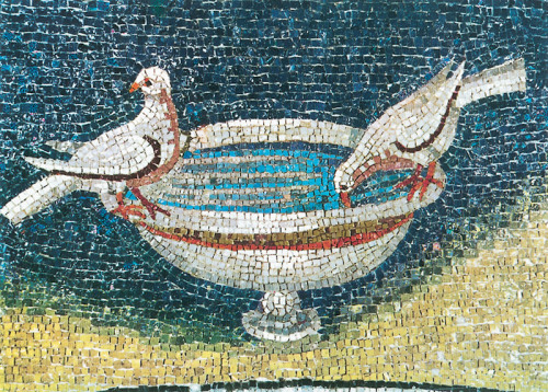Doves of Galla Pacidia Mausoleum.   5th century AD By anonimus [Public domain], via Wikimedia C