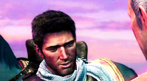 fionagallaqher: Nathan Drake, that two-bit thief. “Risking it all for some piece of treasure.&