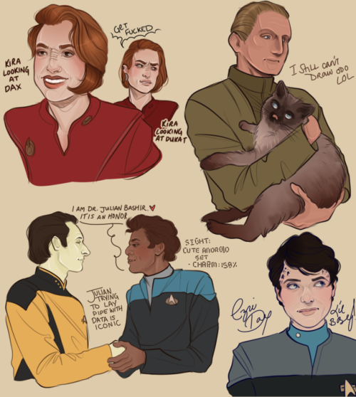 pencilscratchins:some ds9 doodles i never got around to cleainin up