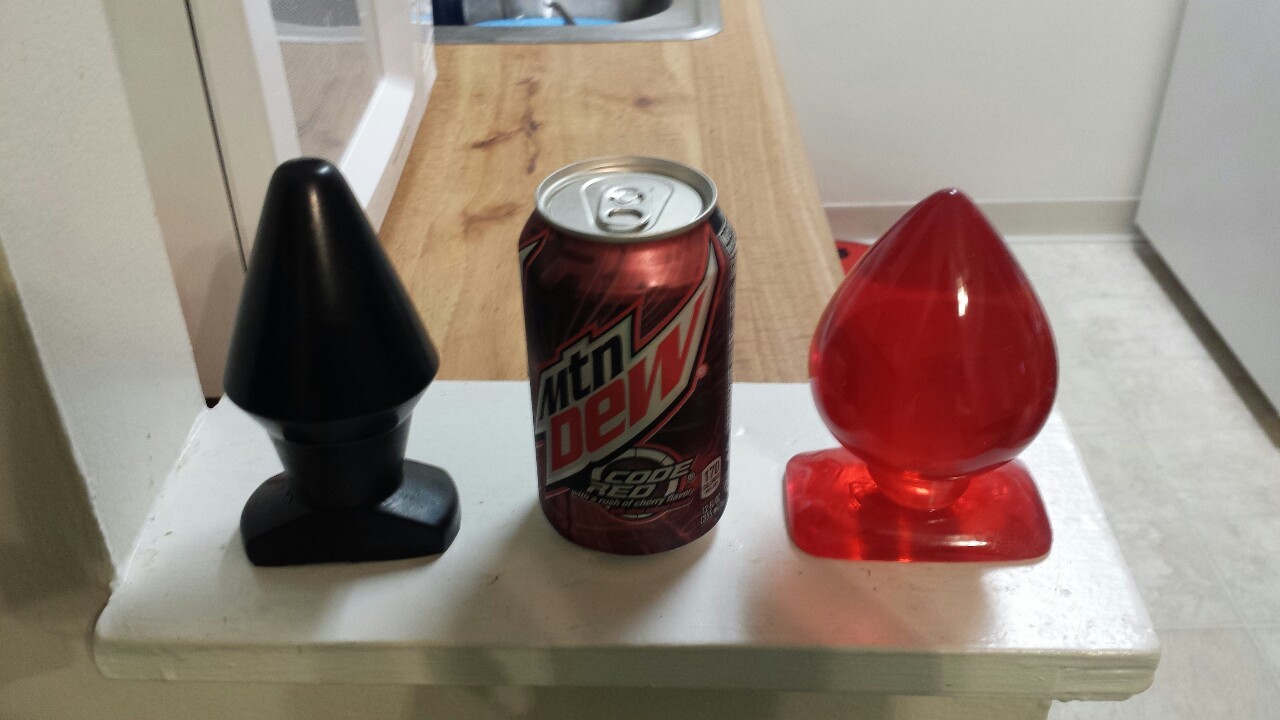 My two large plugs with a soda can for size reference. Ace of Spades on the right.