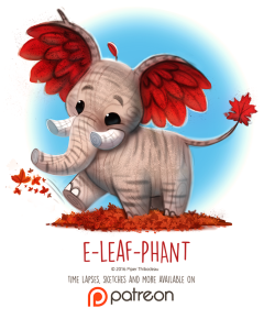 cryptid-creations:  Day 1411. E-leaf-phant