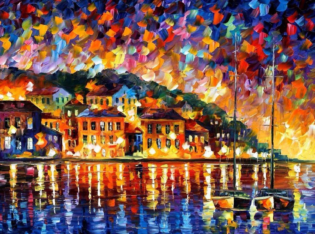 poison18:  Leonid Afremov is a passionate painter from Mexico who paints with palette