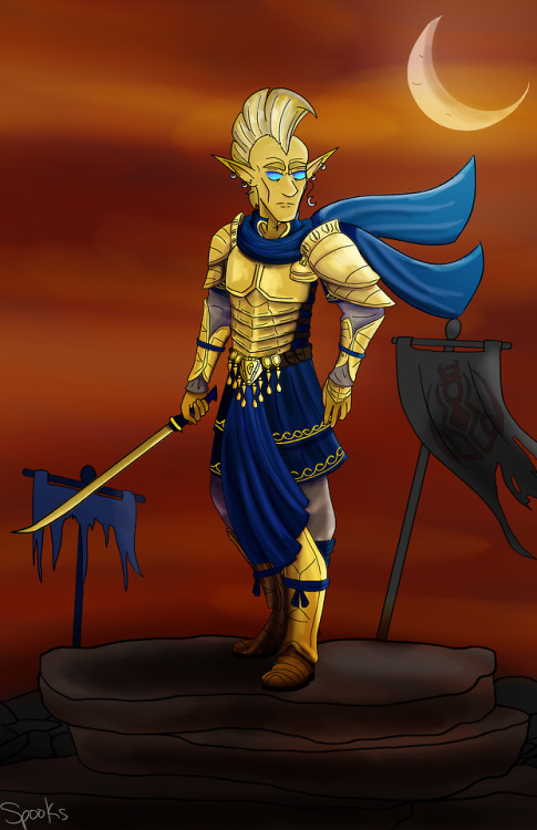spooksscribbles: Since I did fancy pieces for the Tribunal, I kinda owed Nerevar one too