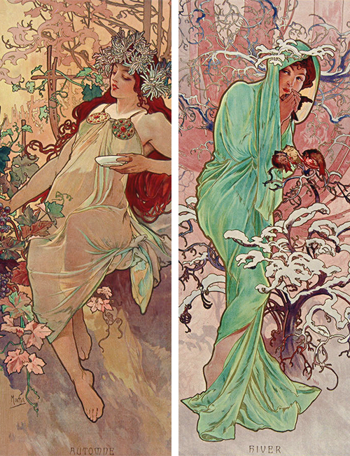 vintagegal:  Alphonse Mucha: The Seasons, 1896