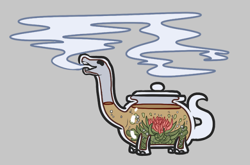 radioactivepeasant:glasswhistles:Dinosaur teapot… apotosaurus…@arcticfoxbear I need to