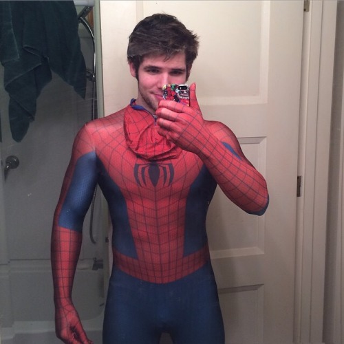 lycladuk:  rubberlycra:  Save my Spidey!   So proud of himself ;-P