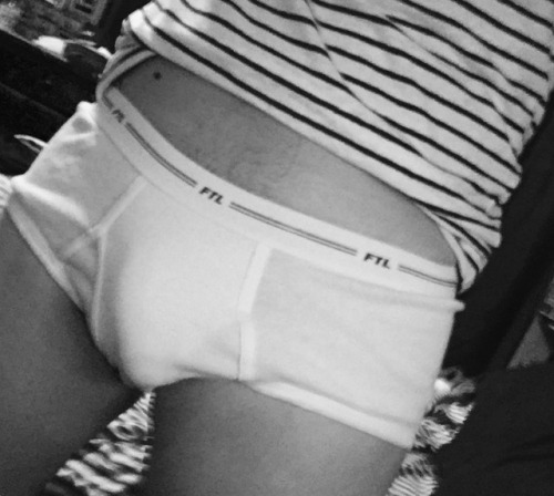 my-underwear-blog: I’ve had and worn these whities since high school. My weekend attire!