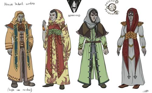 beyondskyrim:Concepts from the province of Morrowind, this time clothing designs made by our fantast