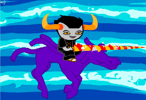 swimmingferret: Trolls; Tavros Nitram, Page of Breath. Karkat Vantas, Knight of Blood. Aradia Megido