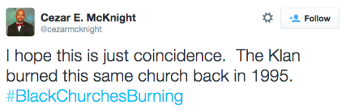 actjustly:  A predominantly black house of worship in another South Carolina town burned down late Tuesday.Mount Zion African Methodist Episcopal Church in Greeleyville, in the state’s east, had seen flames before. Twenty years ago, two members of the