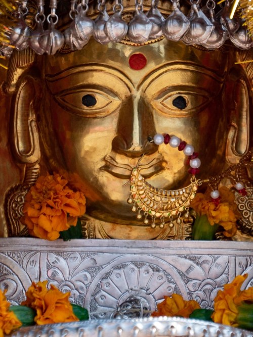 Goddess mohra (metal mask used as utsava murti), Himachal Pradesh 