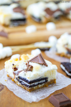 foody-goody:  S’moreo Cheesecake Bars (Sweet