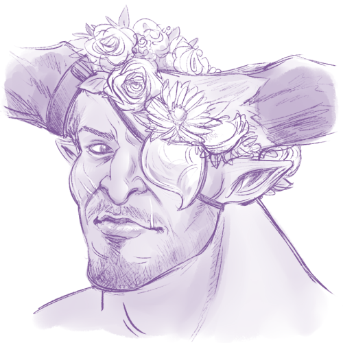 serenity-fails:Sketches for two anonymous backers, who asked for Iron Bull in a flower crown and Ser