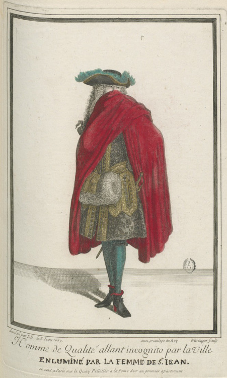 history-of-fashion: Fashion plates by Jean Dieu de Saint-Jean:1684 Homme de qualité en surtou