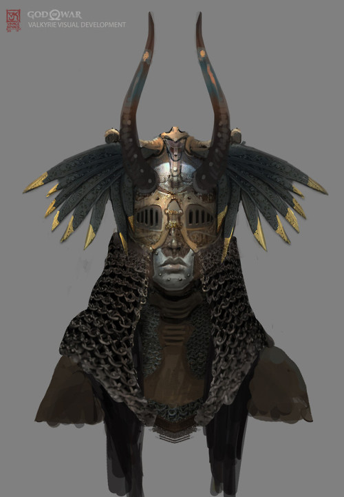 thecollectibles:    God of War Visual Development: Valkyrie Helms by  Vance Kovacs    These are sick