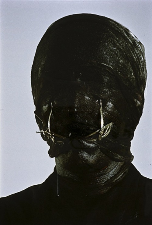 engulfedcathedral:gottfried helnwein, ‘black mirror’ (1987)