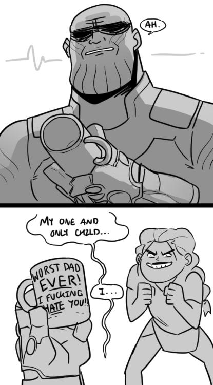 thezombiedogz:  Listen if no one else is going to make the bad dad Thanos content I guess I’ll just do it all myself. bonus:  lol XD