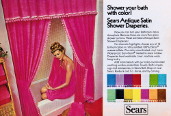 linzb0t:  adamthegirl:  thegikitiki: 1973 Advertisement for Home Decor by Sears  walking out of the shower like  