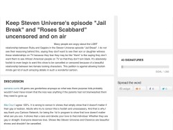 lacookiemonstar:I want all my followers and everyone who isn’t my follower to use this as their background picture on the profile like me and have this link: http://www.ipetitions.com/petition/keep-steven-universes-episode-jail-break-and in your bio