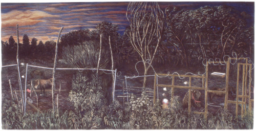 And the night clouds float the forgetting   -   Jacobien de Rooij, 1997Dutch, b.1947-canvas, 300 x 6
