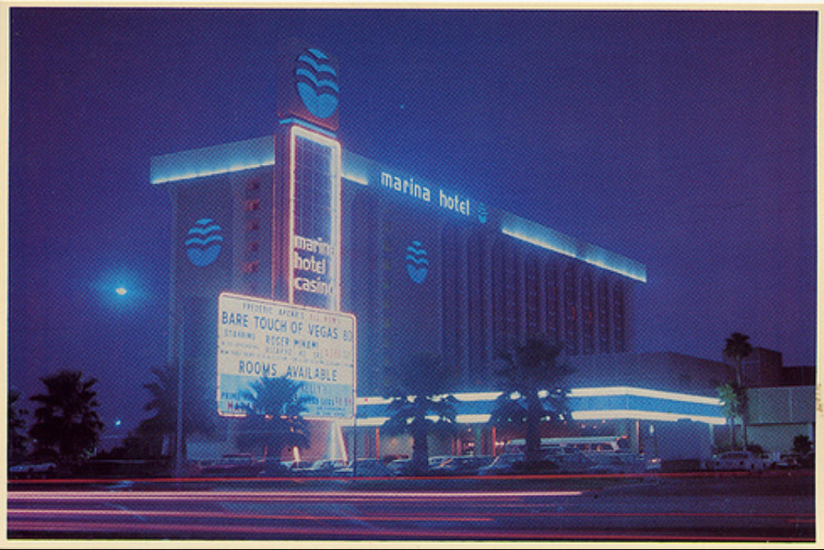 Marina Hotel Casino closed Las Vegas Vintage NV Postcard Open 1975-1990 NOS f 