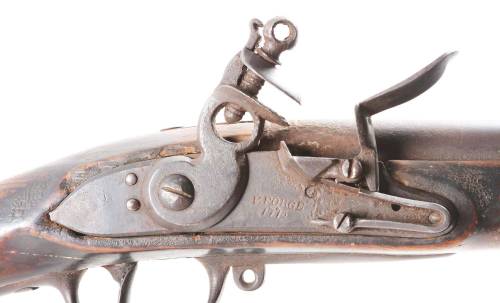 Charleville pattern flintlock musket produced at the Valley Forge Armory, Pennsylvania, dated 1775.f