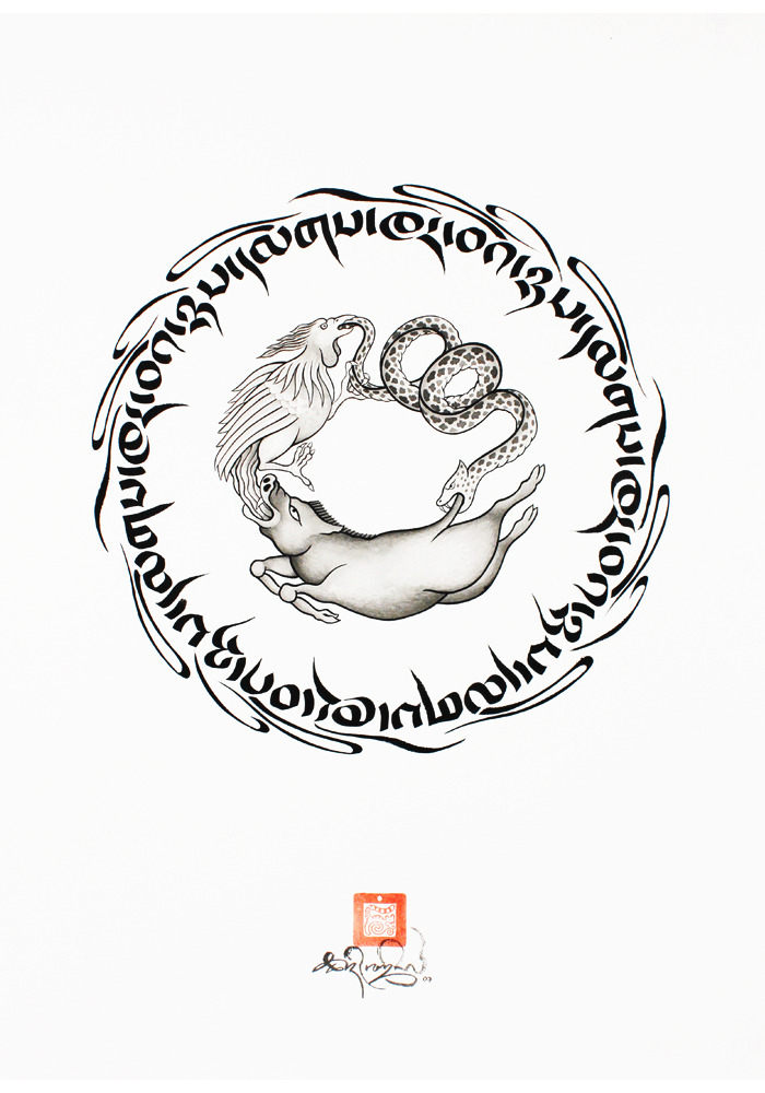 ticalligraphy:  senjukannon:  Art by traditionally-trained Tibetan calligrapher