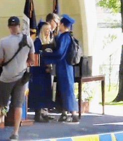 blackandnello:  stonefieldofdreams: “Oh, the kiss wasn’t scripted, I didn’t know I was going to do it. I just thought, ‘I just missed my girlfriend’s valedictorian speech. How am I going to make it up to her?’ Then I was thinking, ‘I’m