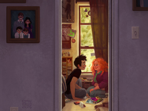 siminiblocker: Eleanor and Park hangin’ out.  I wanted to push myself to do something wit