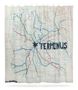 laughingsquid:  ‘The Walking Dead’ Terminus Map Shower Curtain